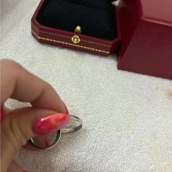 Cartier Trinity Ceramic & Diamond Ring in 18k White Gold 0.45 CTW - Picture 6 of 7